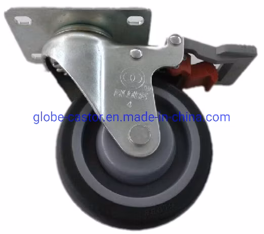 3-5-дюймовый средний легкий ролик для супермаркетов из TPR с верхней пластиной/отверстием